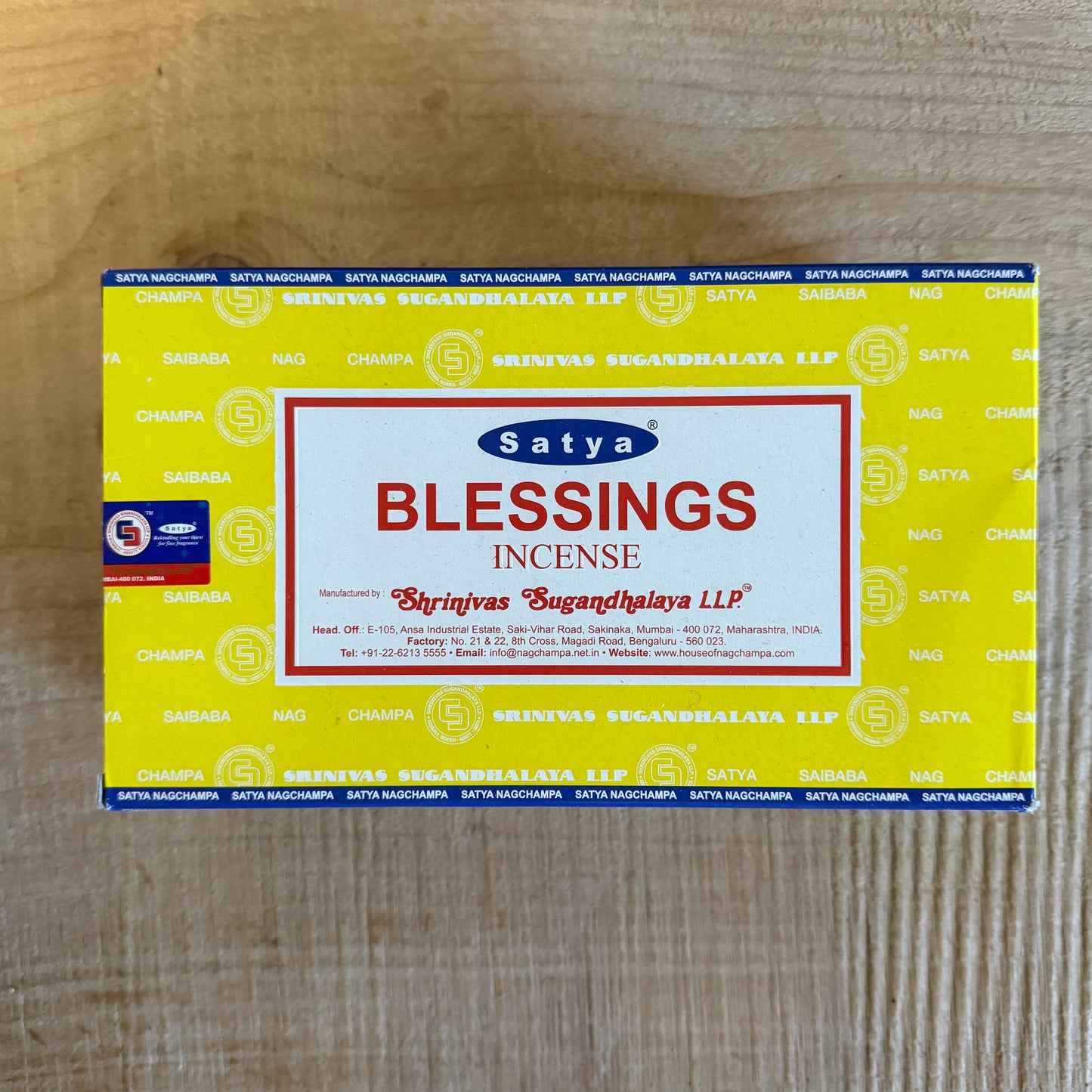 Hand-rolled Satya Blessings Nag Champa incense for meditation, ritual, and calm