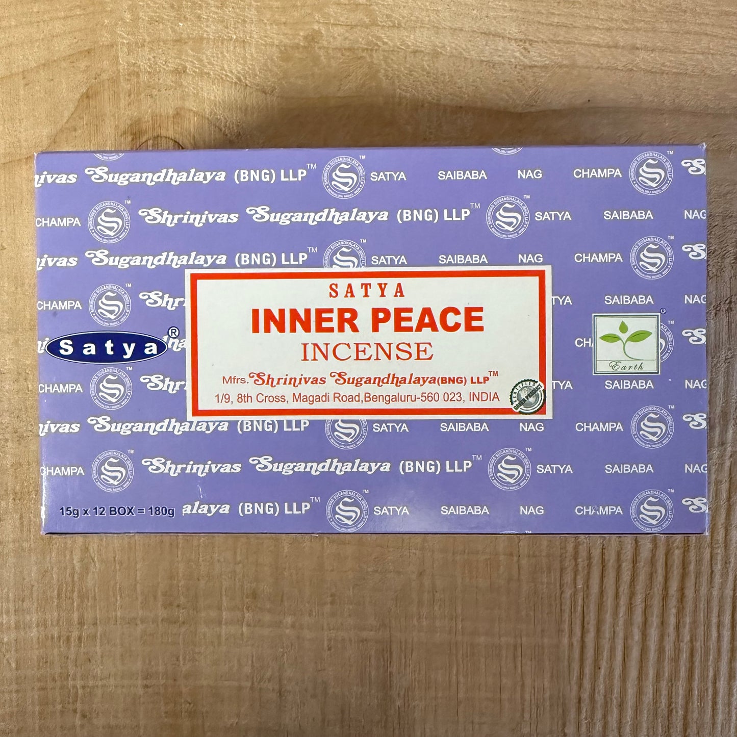 Satya Nag Champa Inner Peace Mindfulness incense sticks with lavender and white sage