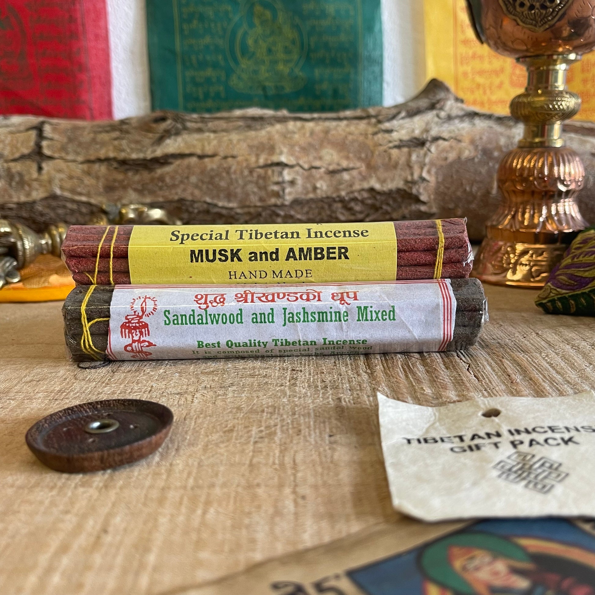 Tibetan Incense Gift Set with Holder