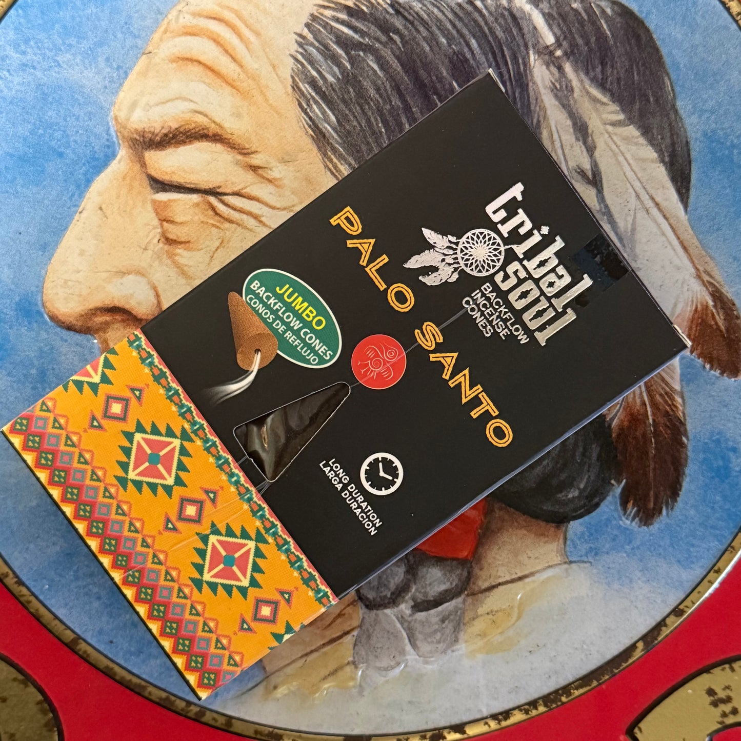 Tribal Soul Palo Santo backflow incense cones with waterfall smoke effect. Sacred cleansing incense for meditation, ritual, and energy clearing.