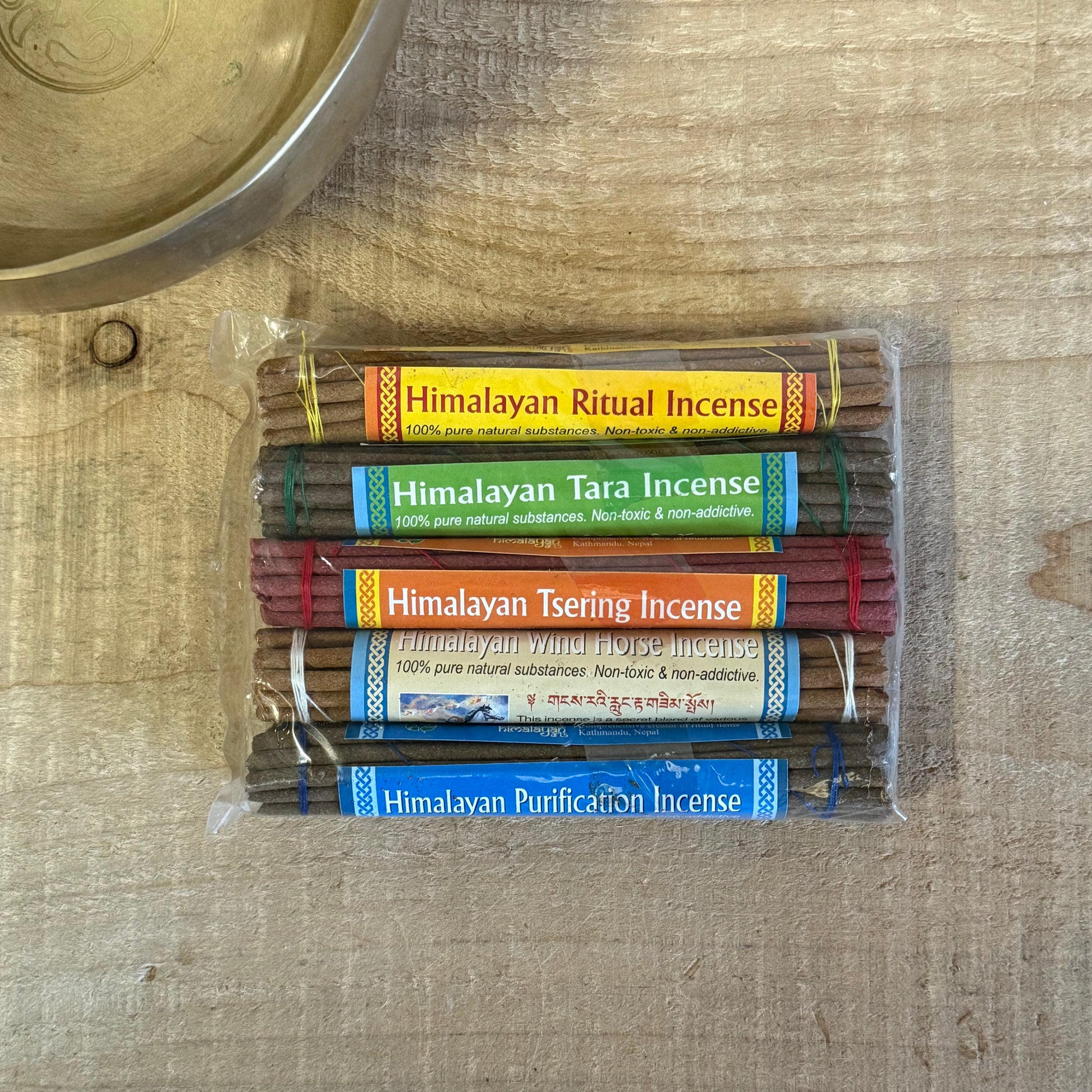 "Himalayan Arts Ritual Incense Gift Set featuring five handcrafted Tibetan fragrances made in Nepal for meditation, purification, and spiritual ritual use"