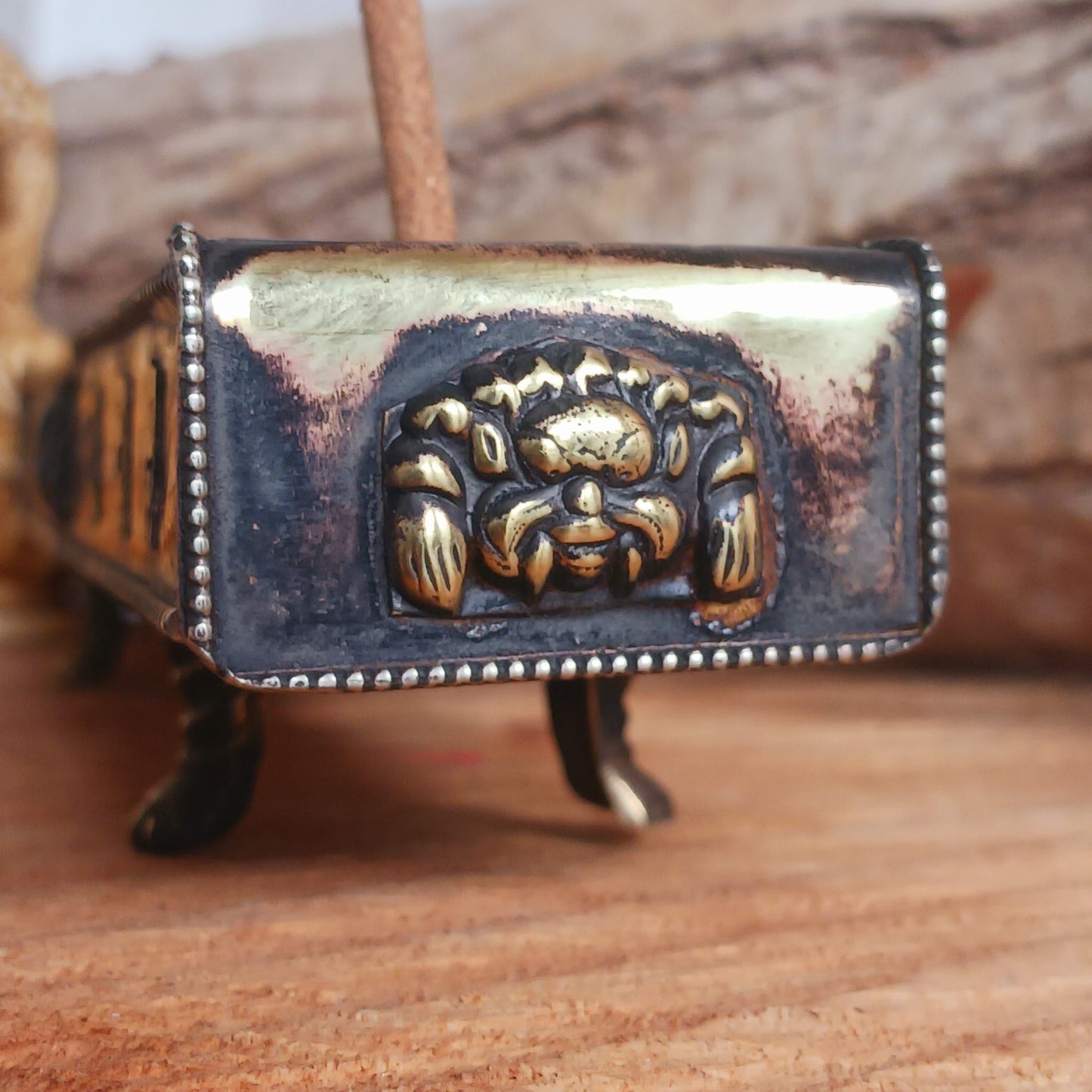 Tibetan Mantra Copper Incense Holder | Incense Tray