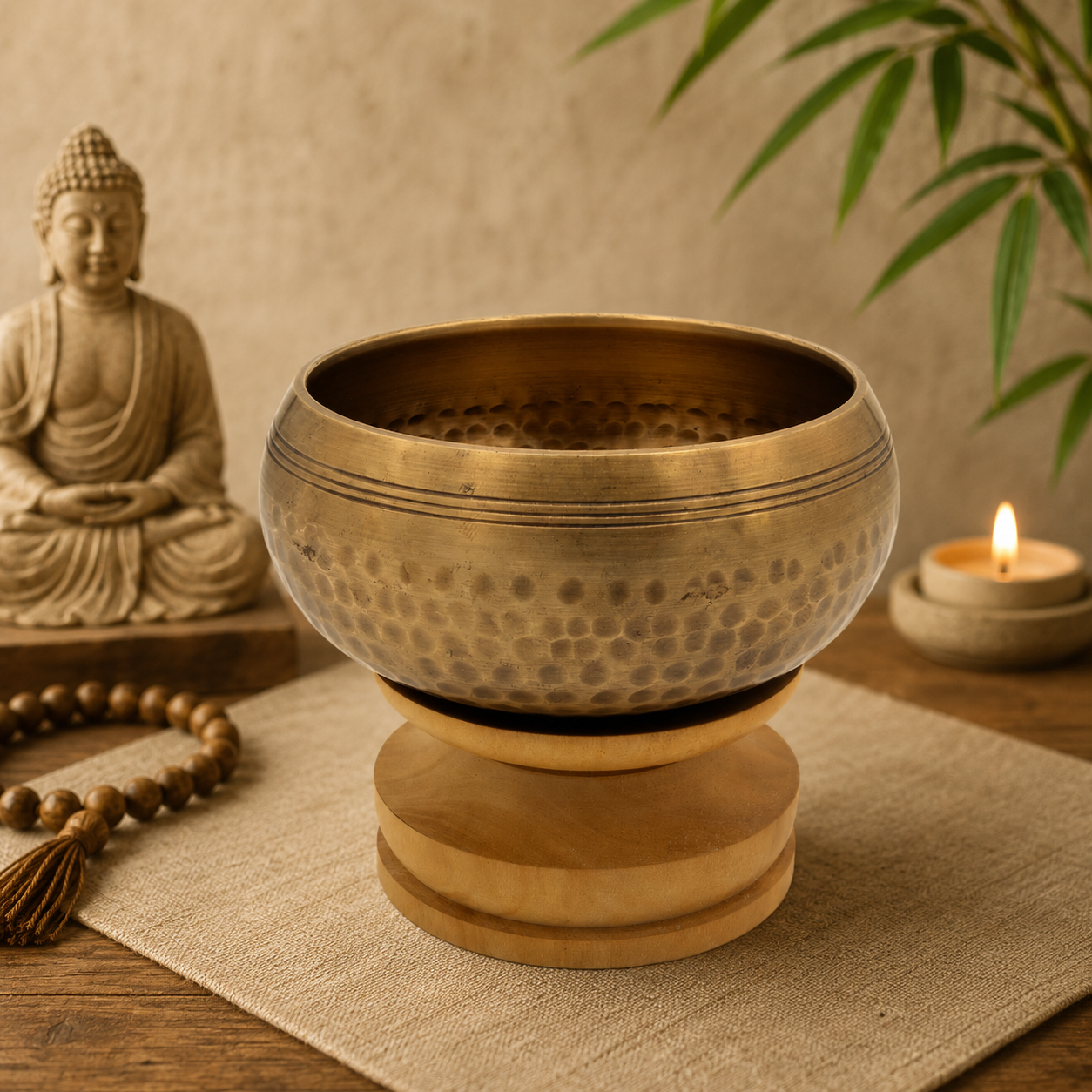 Singing Bowl Stand – Display Base for Meditation Bowls | Buddha-Buddha

Simple 8cm singing bowl stand for altar or display. Perfect for collectors or meditation spaces. Handmade in Nepal with a clean, minimalist design