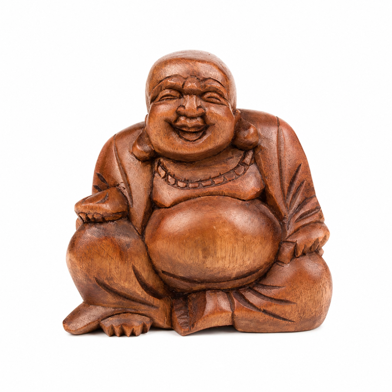 Hand-Carved Laughing Buddha Statue | Small