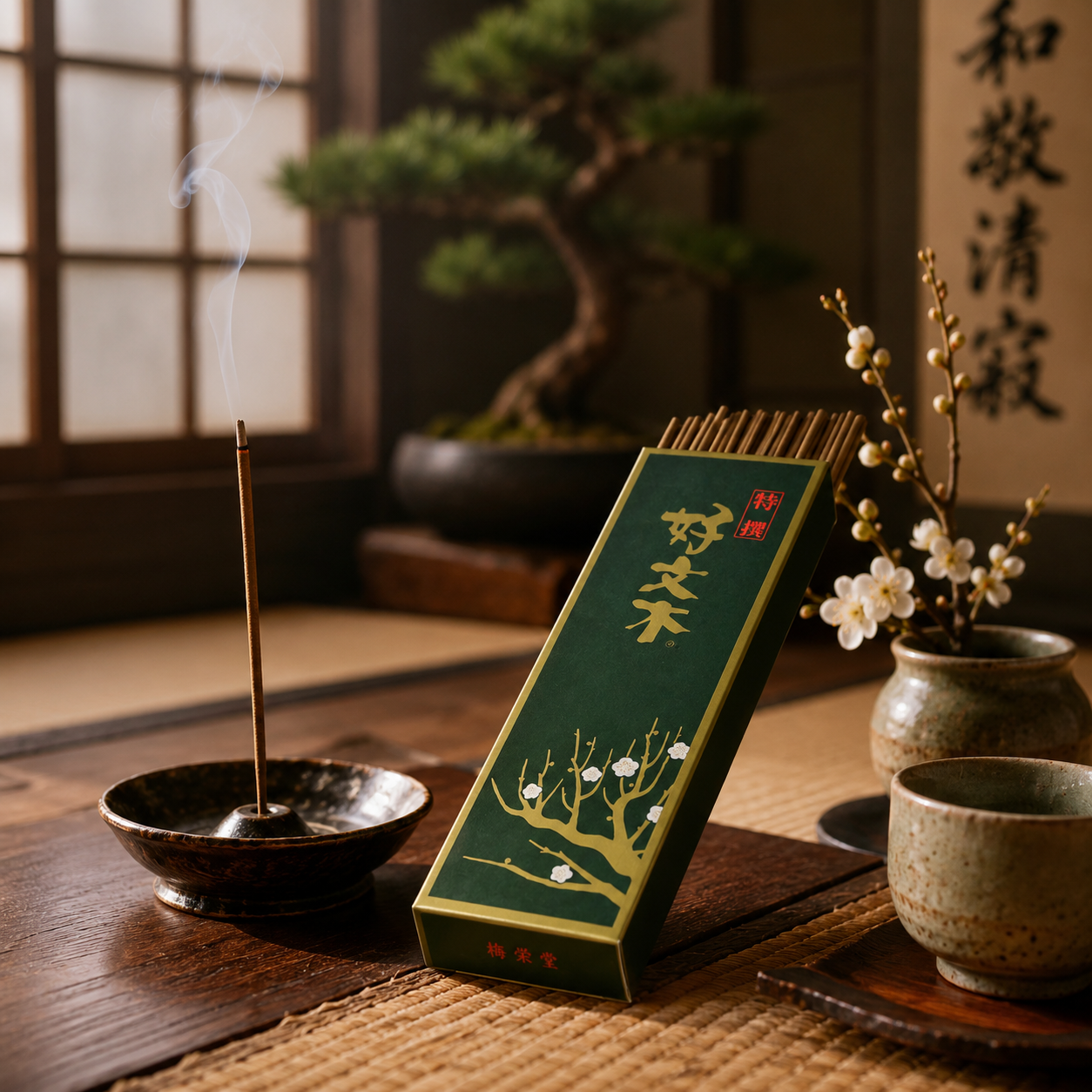 Tokusen Kobunboku Japanese Incense Sticks represent the refined tradition of Japanese incense craftsmanship. This excellent grade blend features smooth sandalwood, Indonesian aloeswood, and delicate Chinese herbs, creating a warm, mellow, and softly woody fragrance. The aroma is balanced and calming, perfect for meditation, mindfulness practice, or quiet moments of reflection. Each stick burns cleanly with a gentle, lingering scent that never overwhelms the senses. Tokusen Kobunboku is ideal for those who a