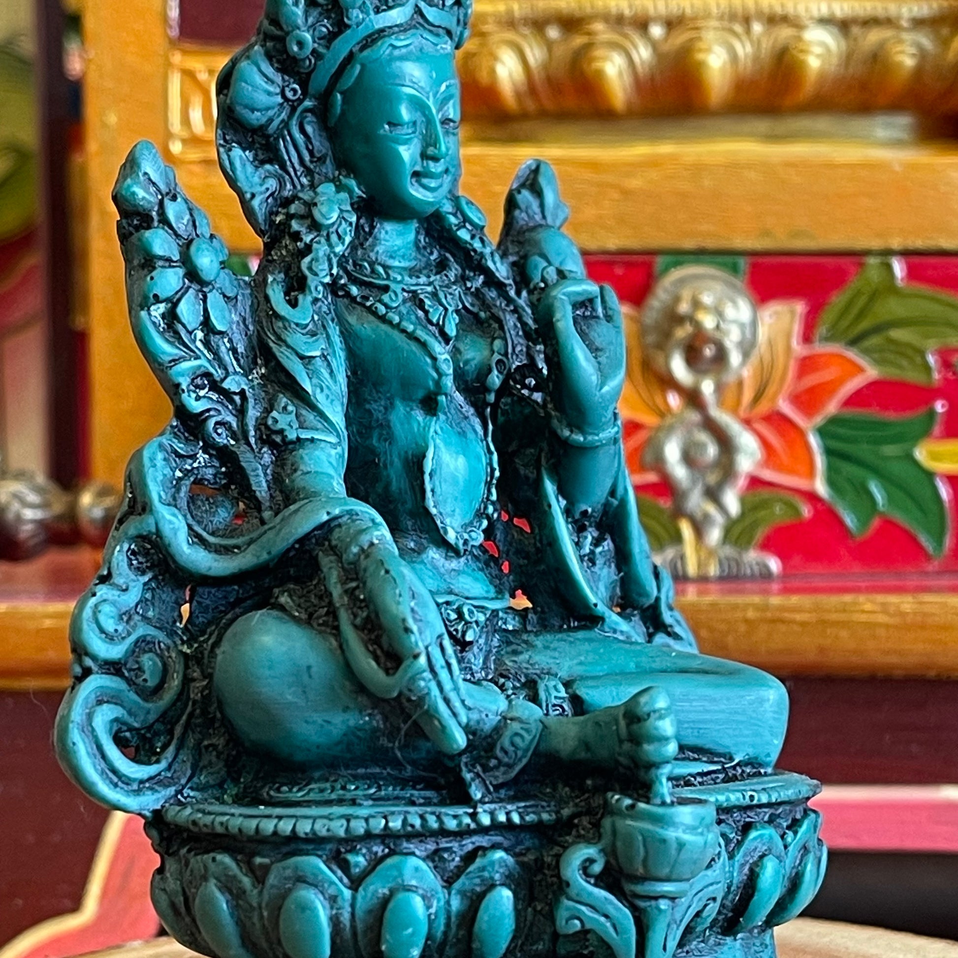 Green Tara Resin Statue 12cm