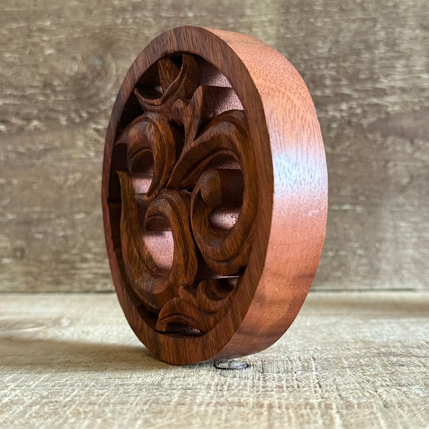 Invite harmony and sacred energy into your home with this Hand Carved Wooden Om Wall Hanging, beautifully crafted from sustainably sourced suar wood. Each piece is individually hand carved by skilled artisans, honouring the traditional techniques that celebrate both craftsmanship and spirituality.