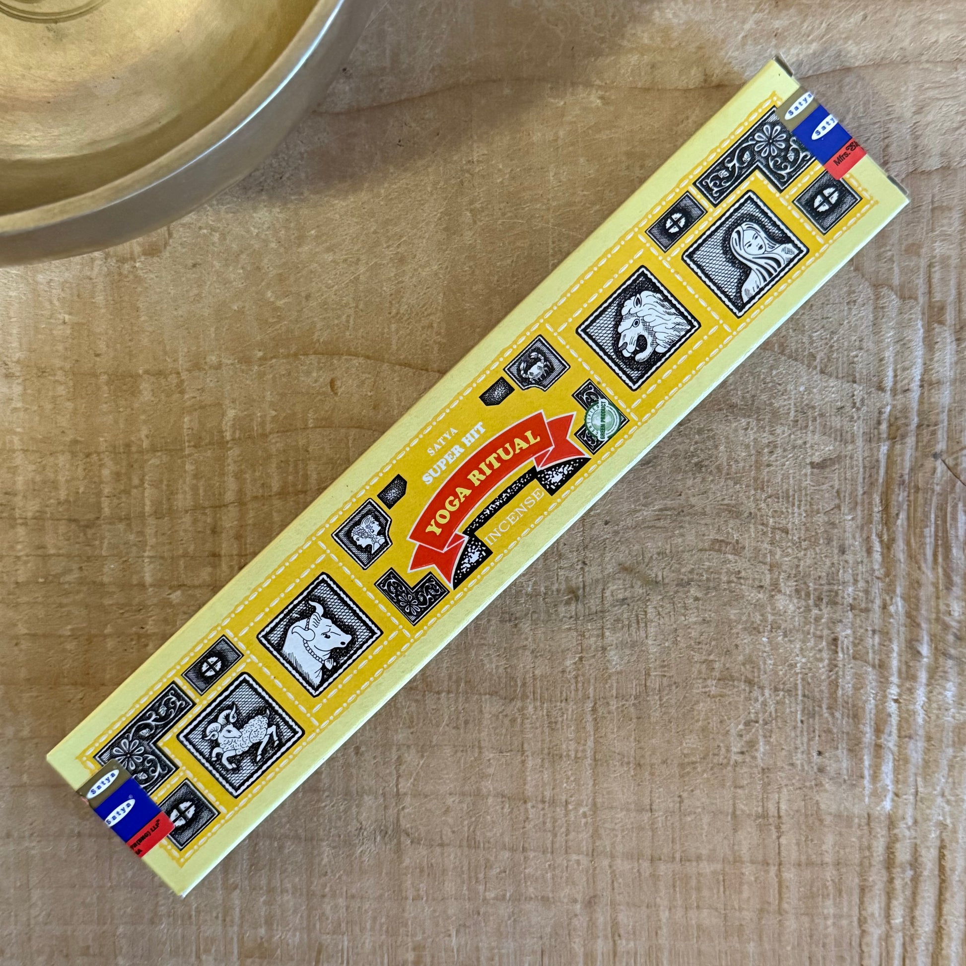 Satya Super Hit Yoga Ritual incense 15g from the Nag Champa Collection. Hand-rolled sandalwood incense for meditation, ritual, and cleansing.