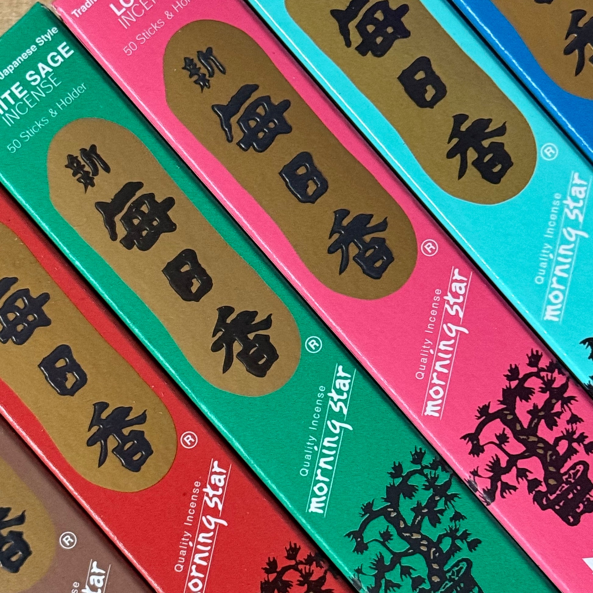 Morning Star Nippon Kodo Incense assortment set of 12 fragrances. Smokeless Japanese incense for meditation, altar use, and peaceful living.