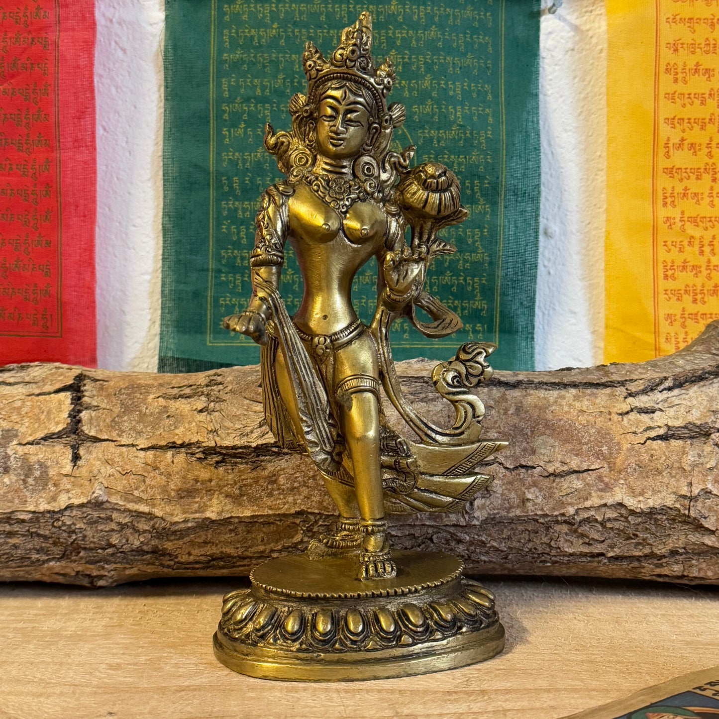 Green Tara (Chittamani Tara) Statue – 13 cm, 268 gm

Invite the compassionate energy of Green Tara, the beloved female manifestation of enlightened energy in Tibetan Buddhism, into your sacred space. As one of the most revered forms among the 21 manifestations of Tara, Green Tara symbolizes swift protection and the removal of obstacles.