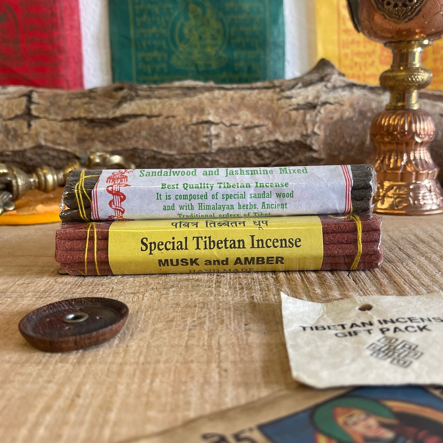 Tibetan Incense Gift Set with Holder