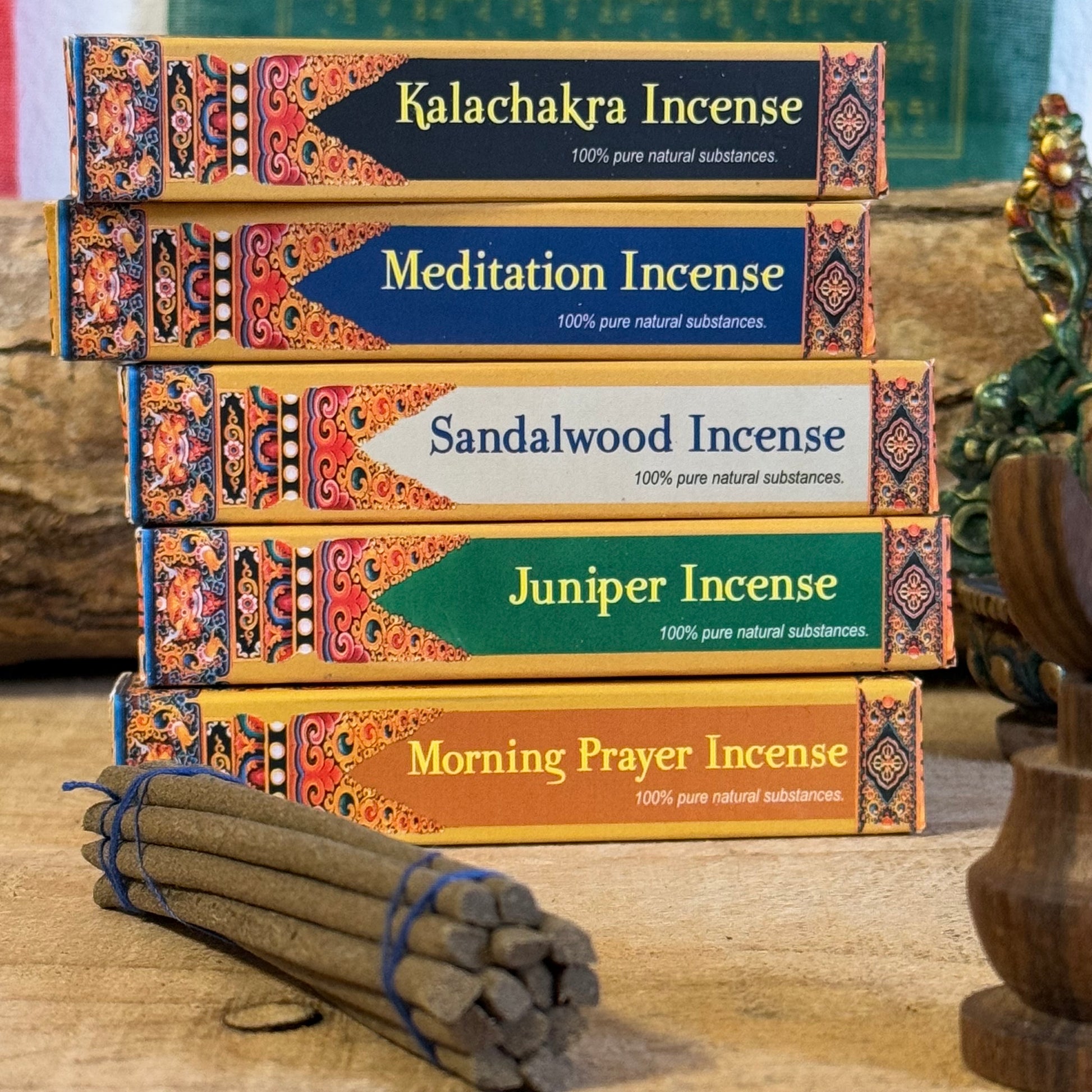 Discover a handcrafted Tibetan incense gift set featuring five natural fragrances. Perfect for relaxation, meditation, and spiritual rituals. 100% natural, Fair Trade, and ethically made in Nepal.