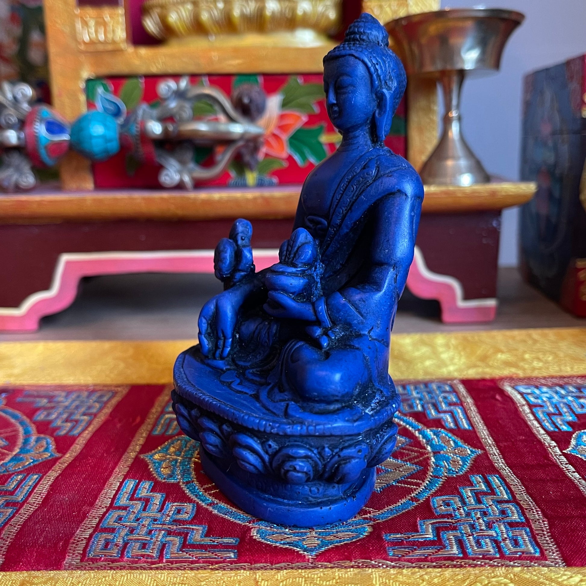 Shakyamuni Medicine Buddha Lapis Blue  11cm