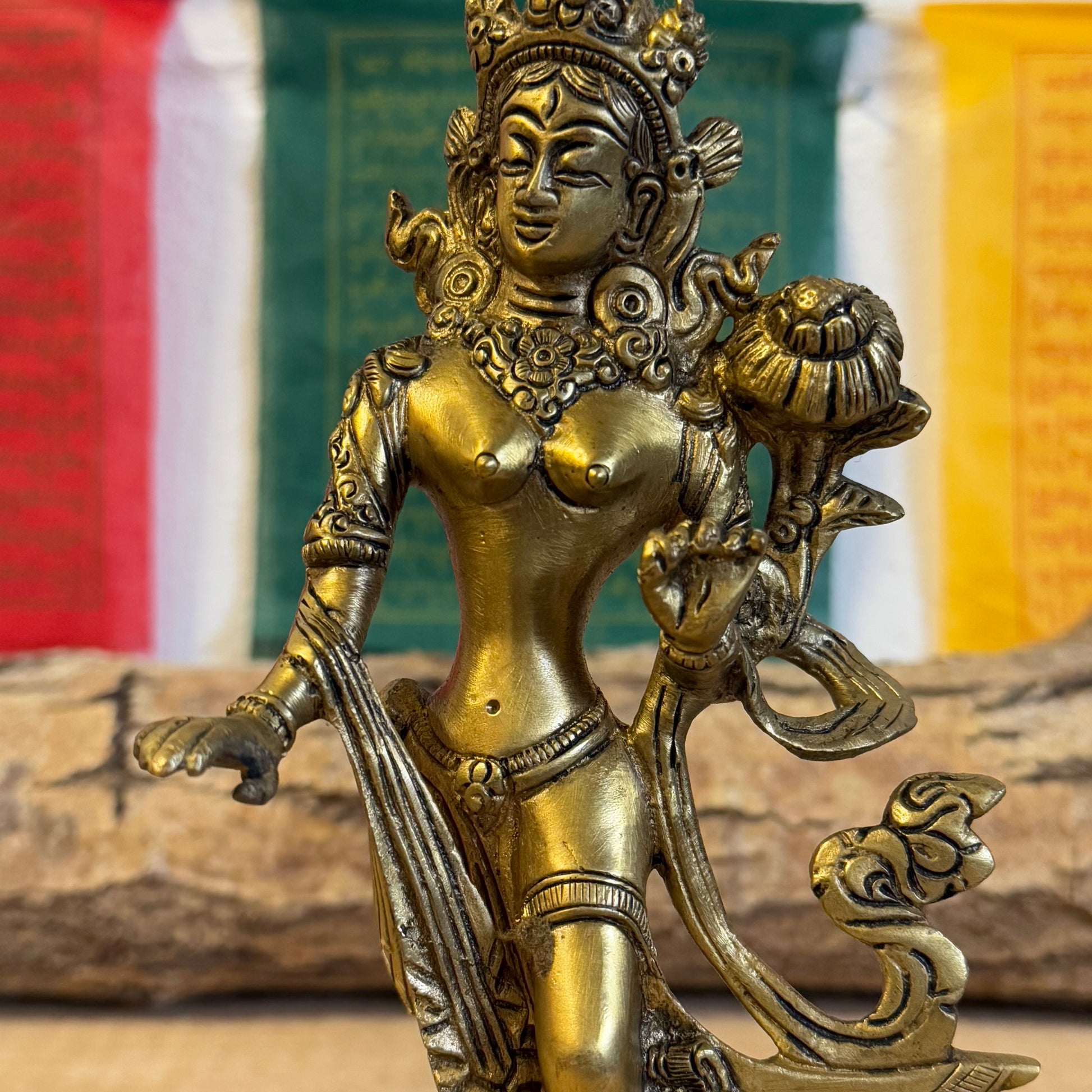 Green Tara (Chittamani Tara) Statue – 13 cm, 268 gm

Invite the compassionate energy of Green Tara, the beloved female manifestation of enlightened energy in Tibetan Buddhism, into your sacred space. As one of the most revered forms among the 21 manifestations of Tara, Green Tara symbolizes swift protection and the removal of obstacles.