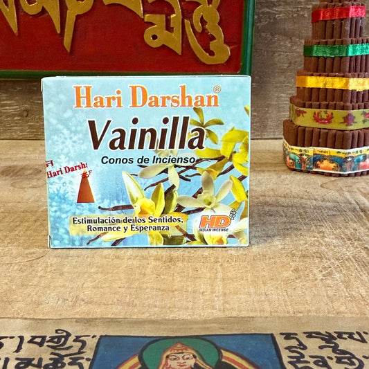 Embrace tranquility with Hari Darshan Vanilla Incense Cones, a soothing blend handcrafted in Bangalore, India, by revered traditional incense makers. Each cone releases the gentle, creamy sweetness of vanilla, enveloping your space with warmth and inner peace.