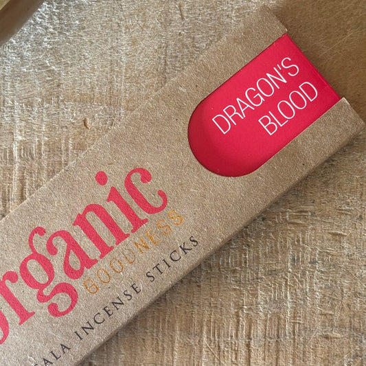 Song of India Organic Dragon's Blood incense sticks, 15g pack of handmade Indian masala incense made with 96% organic ingredients
