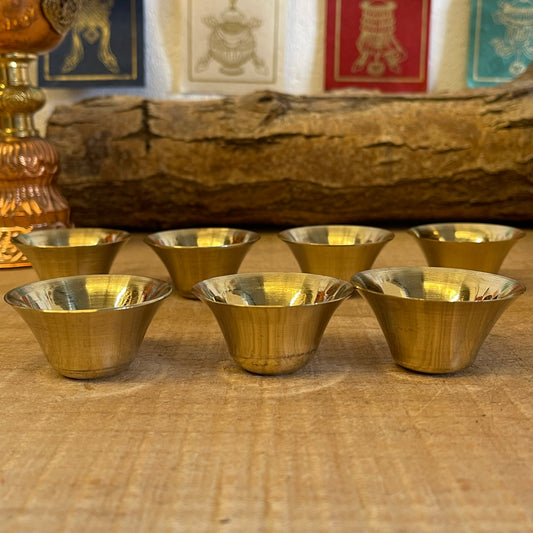 Small Brass Offering bowls set of 7 (5cm)