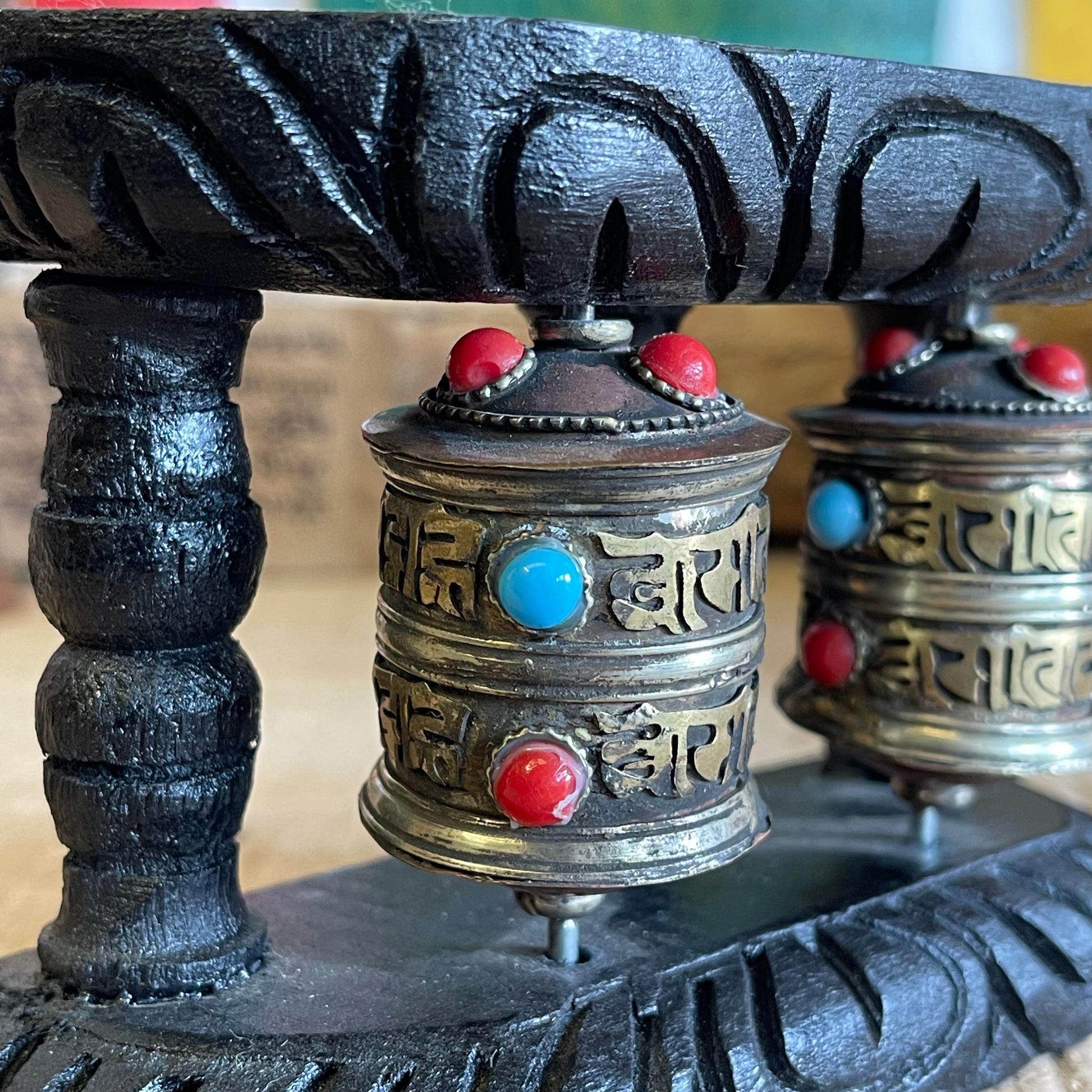 Wall Mounting Copper Prayer Wheel Double