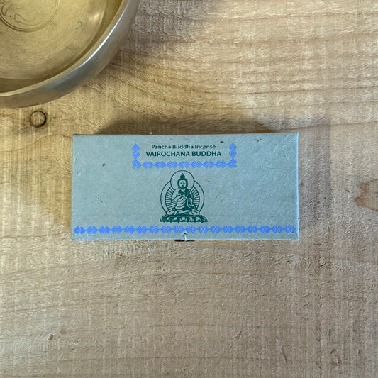 "Vairochana Buddha Incense Gift Pack handmade in Nepal with juniper, red sandalwood, bdellium and Himalayan herbs for meditation and purification"