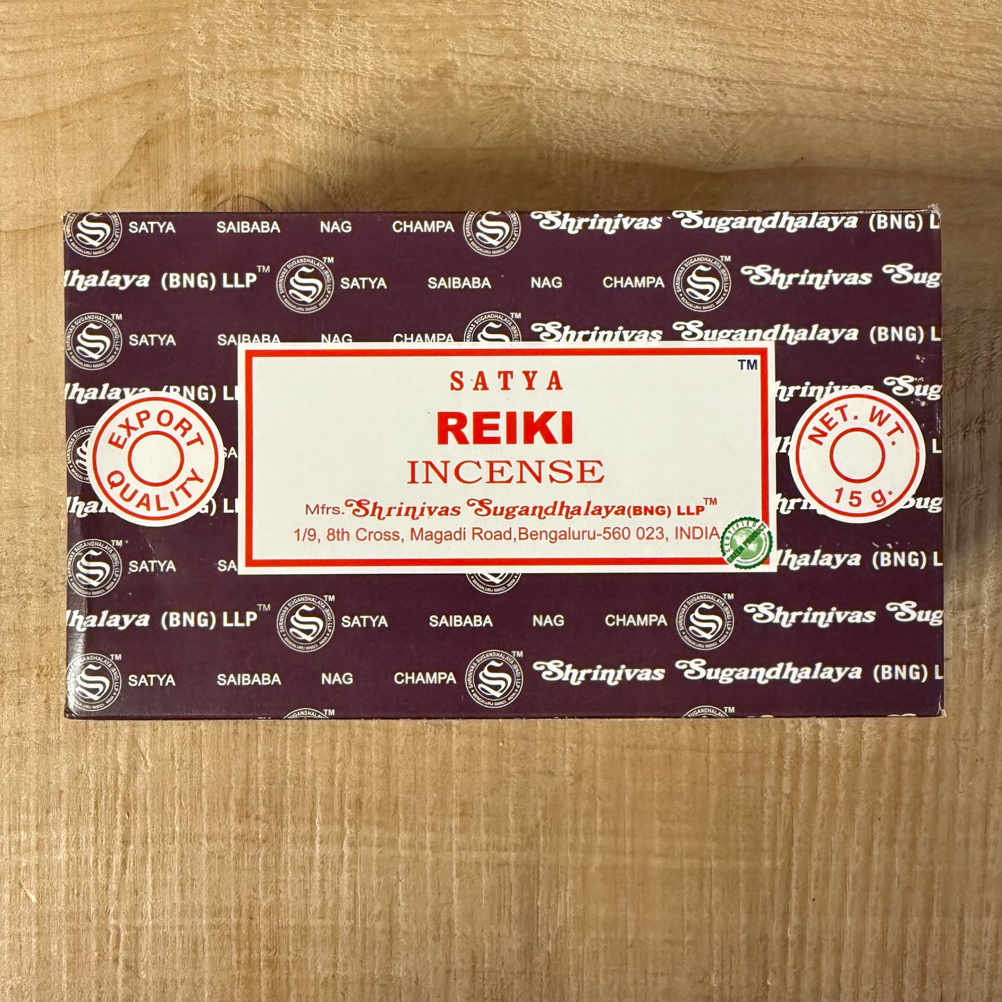 Satya Reiki Incense Sticks 15g from the Nag Champa Collection. Hand rolled masala incense for Reiki healing, meditation, ritual, and cleansing.