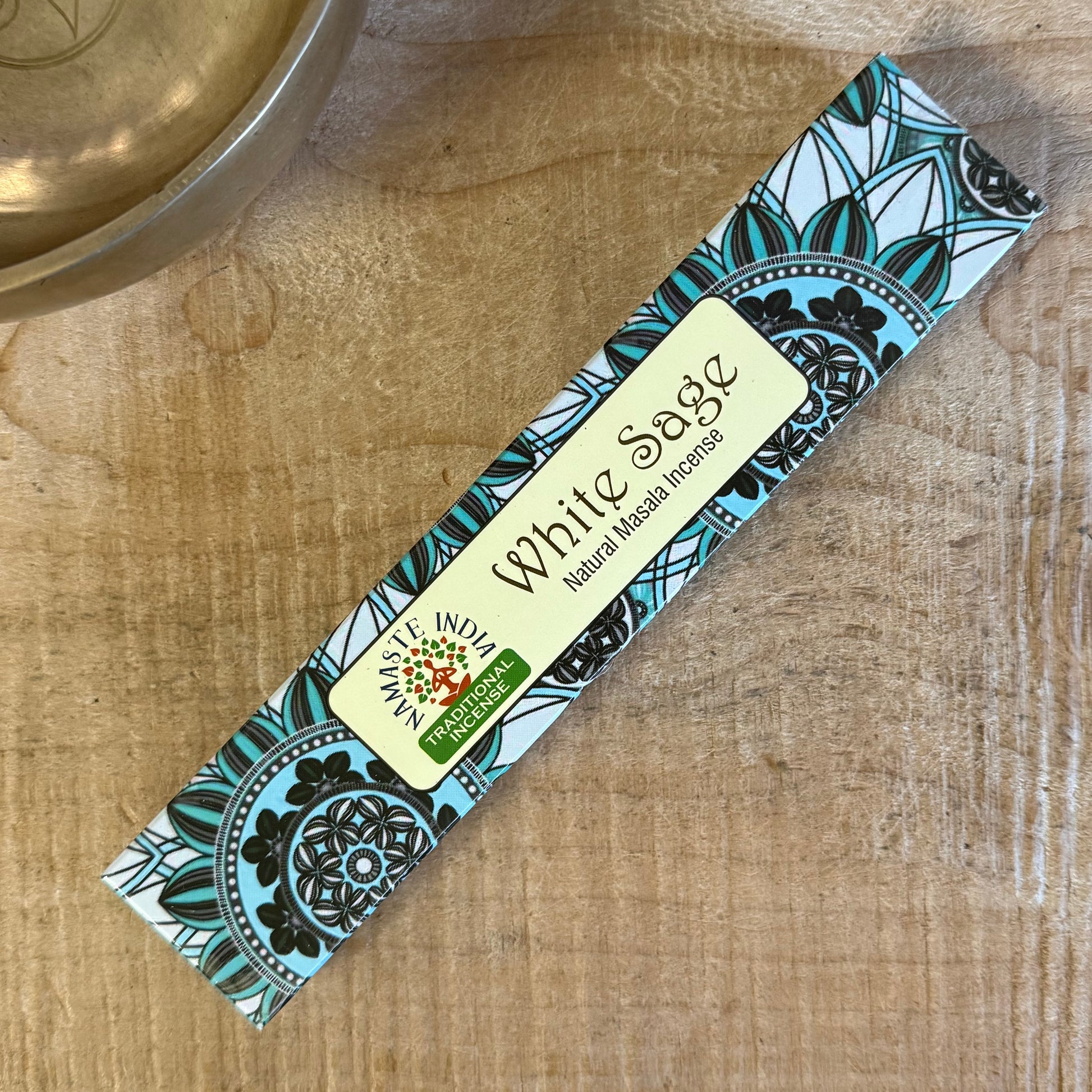 Nag Champa incense sticks by Namaste India. Rich, earthy aroma ideal for meditation, rituals, and spiritual practice.