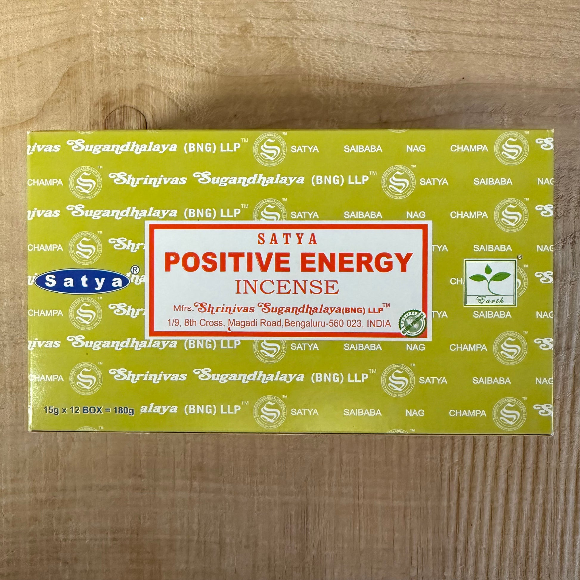 Satya Nag Champa Positive Energy Mindfulness incense sticks with lemongrass and rose