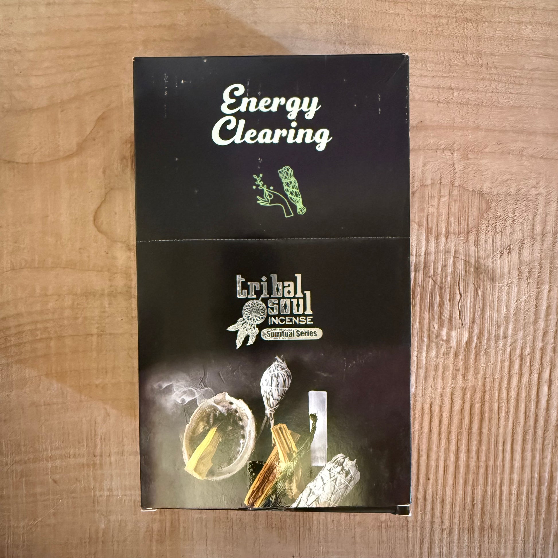 Tribal Soul Energy Clearing Incense for smudging and purification. Includes incense holder, ideal for meditation, ritual cleansing, and energy renewal.