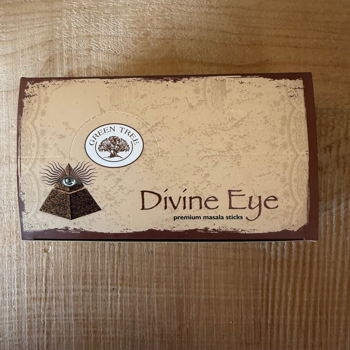 Green Tree Divine Eye Indian incense sticks made with natural essential oils, herbs, gums and wood resins