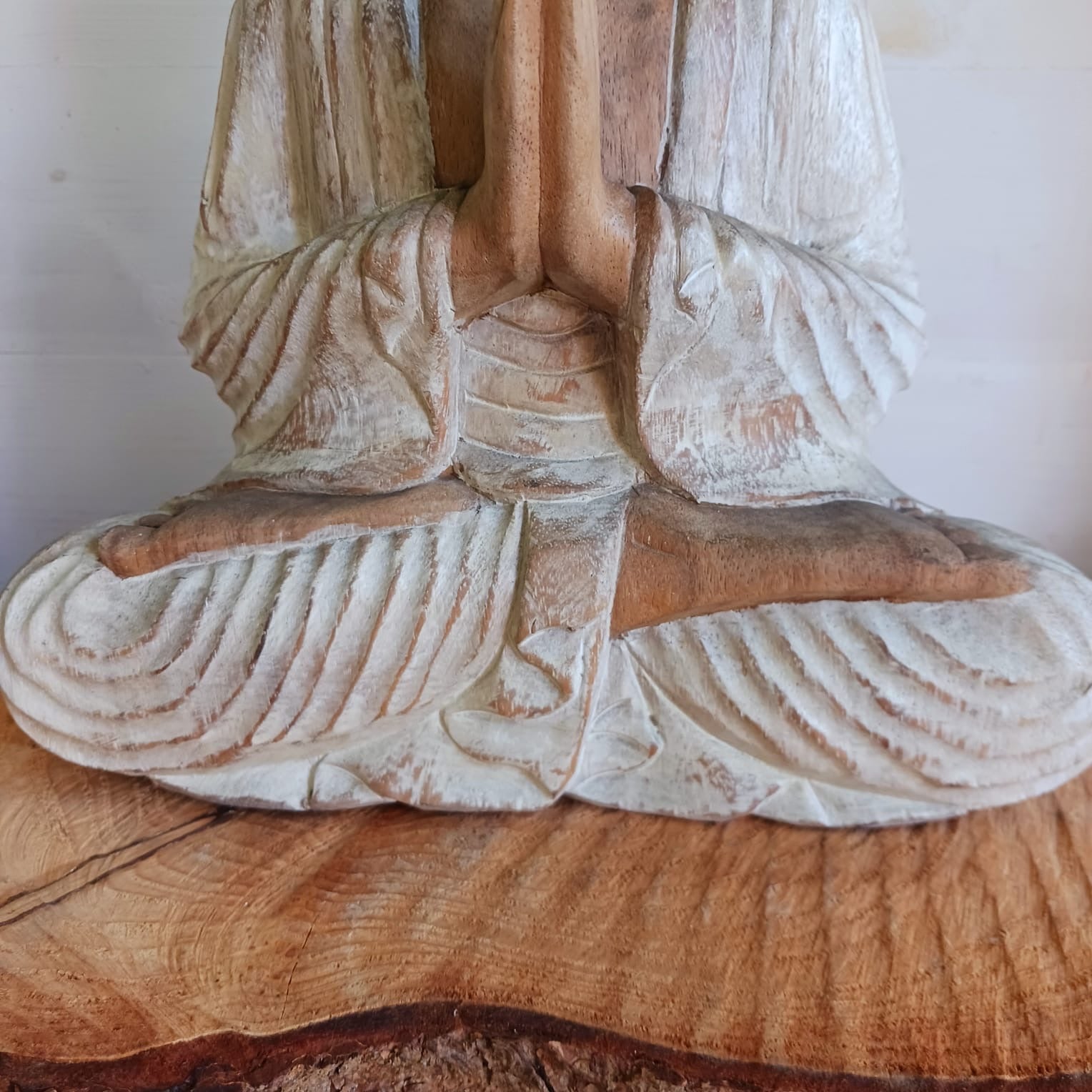Buddha Statue Whitewash | Mudra of Greeting 30cm