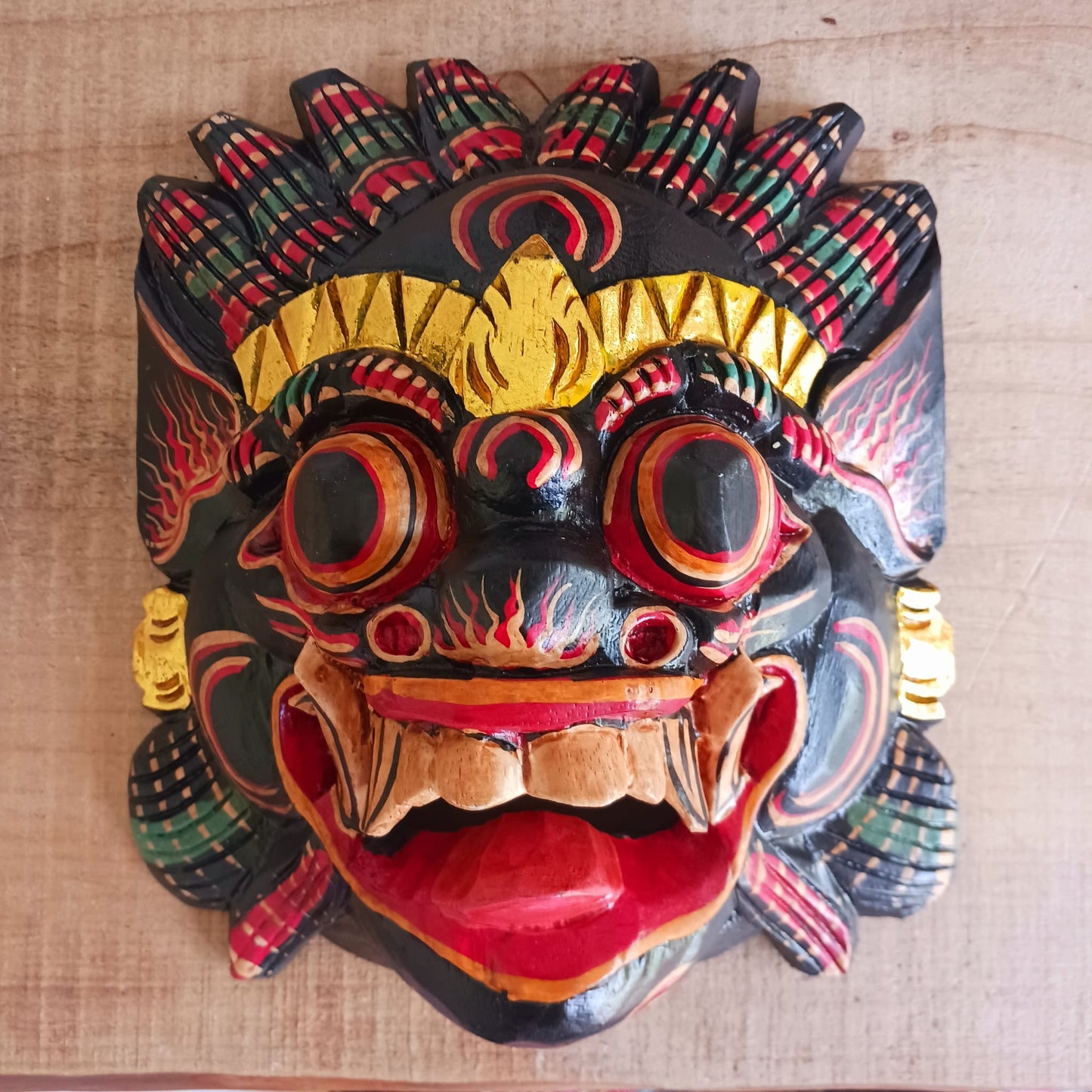 Handcarved Balinese Raksassa Large Mask | Black