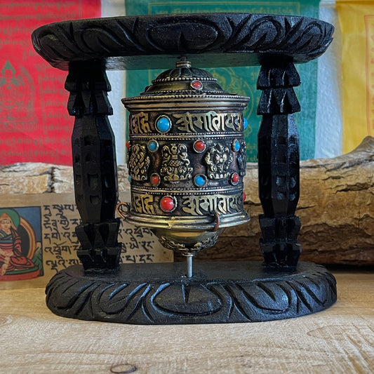 Auspicious symbols Wall Mounted Prayer Wheel