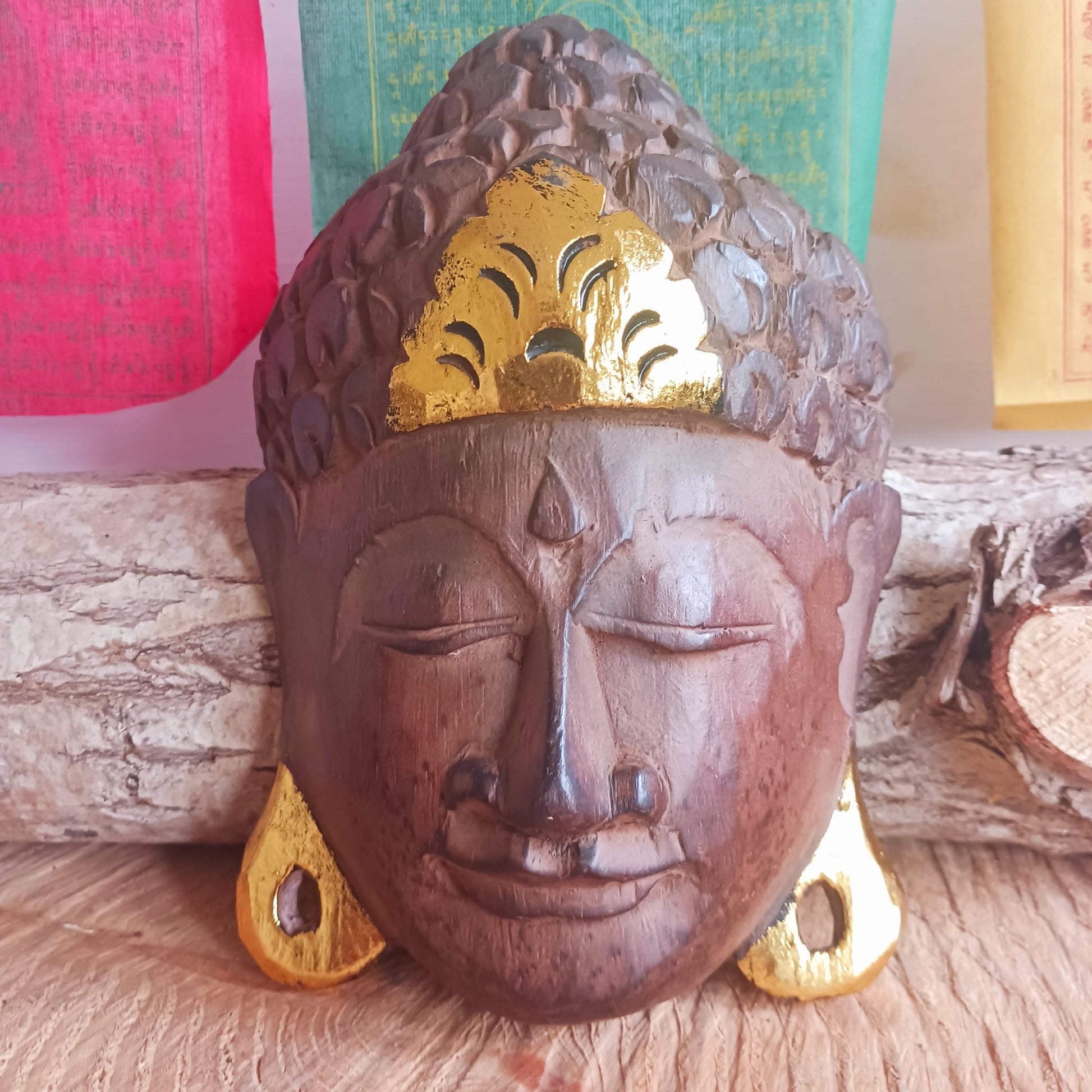 Hand carved Wooden Buddha Mask | Small