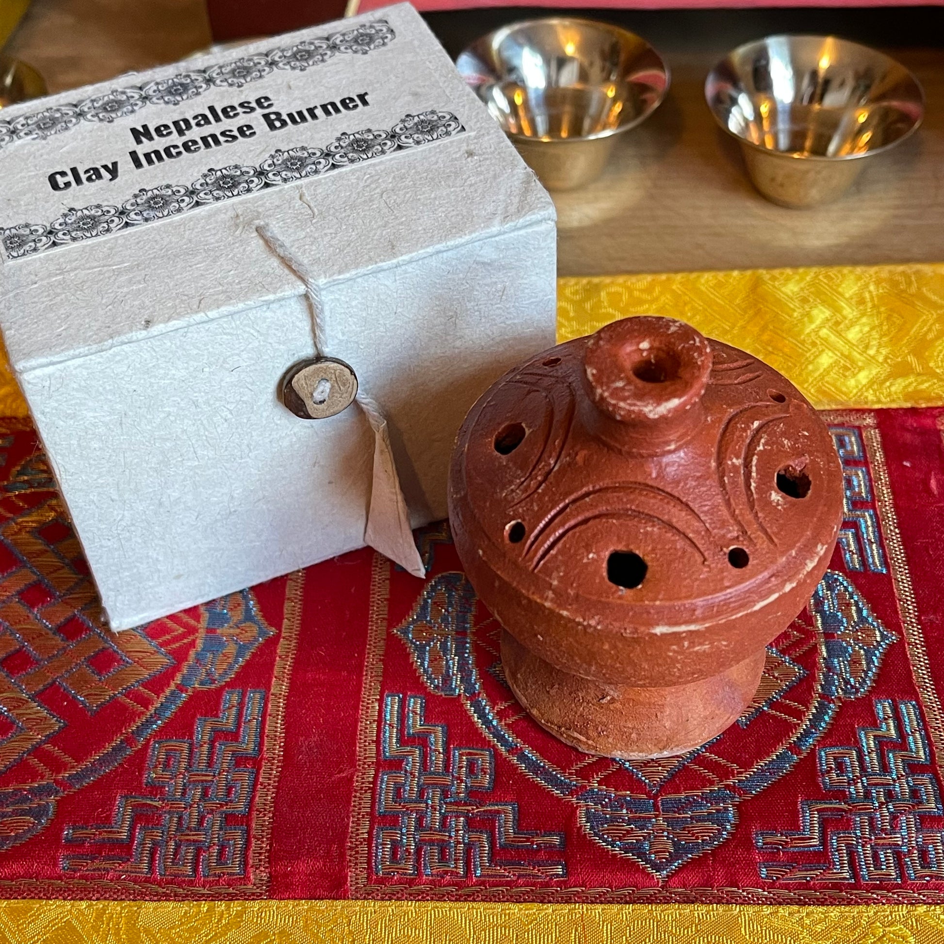 Bhaktapur Pottery Incense Holder  | Tibetan Fairtrade Incense Holder 