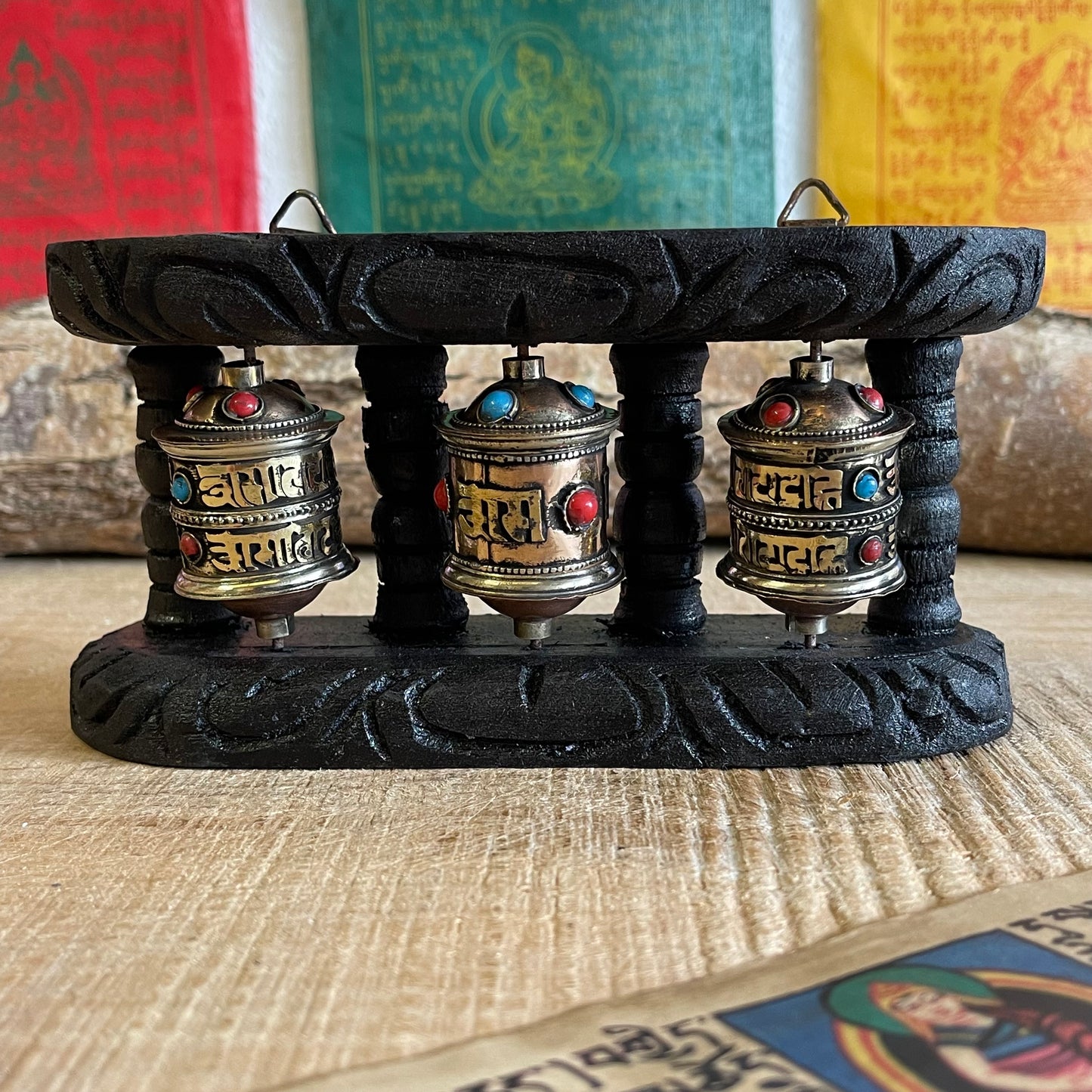 Wall Mounting Copper Prayer Wheel Triple