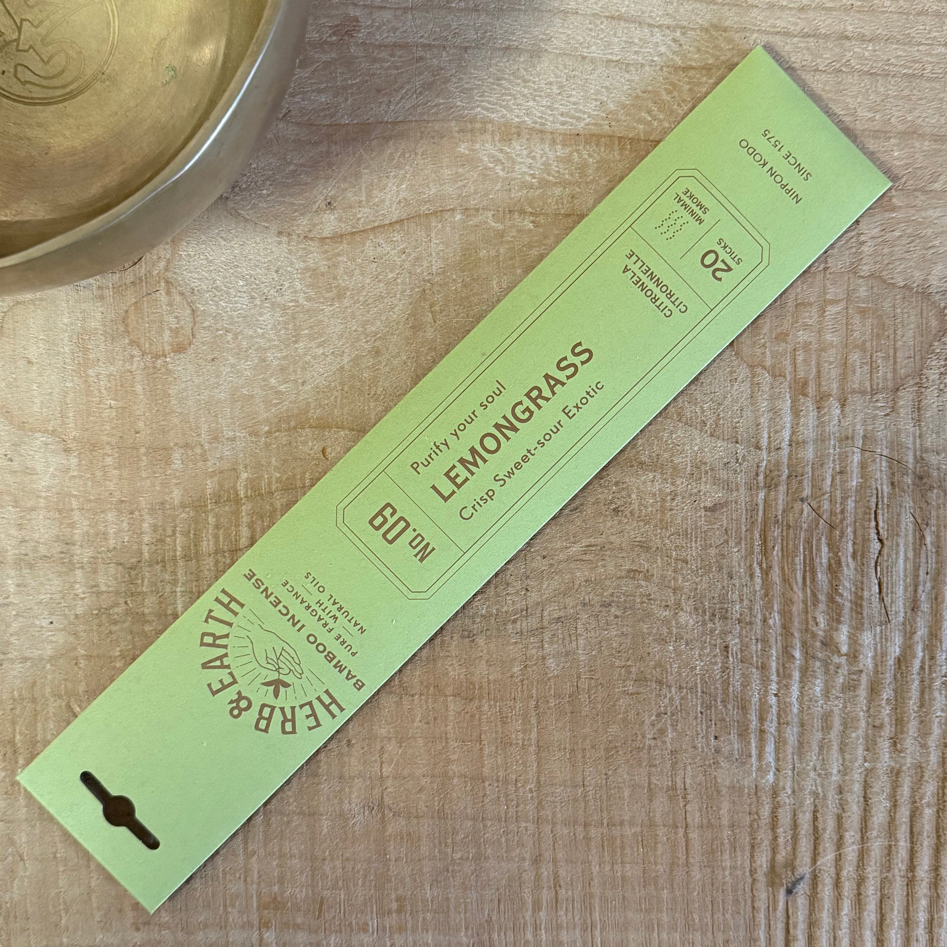 Herb & Earth Lemongrass natural bamboo Japanese incense sticks