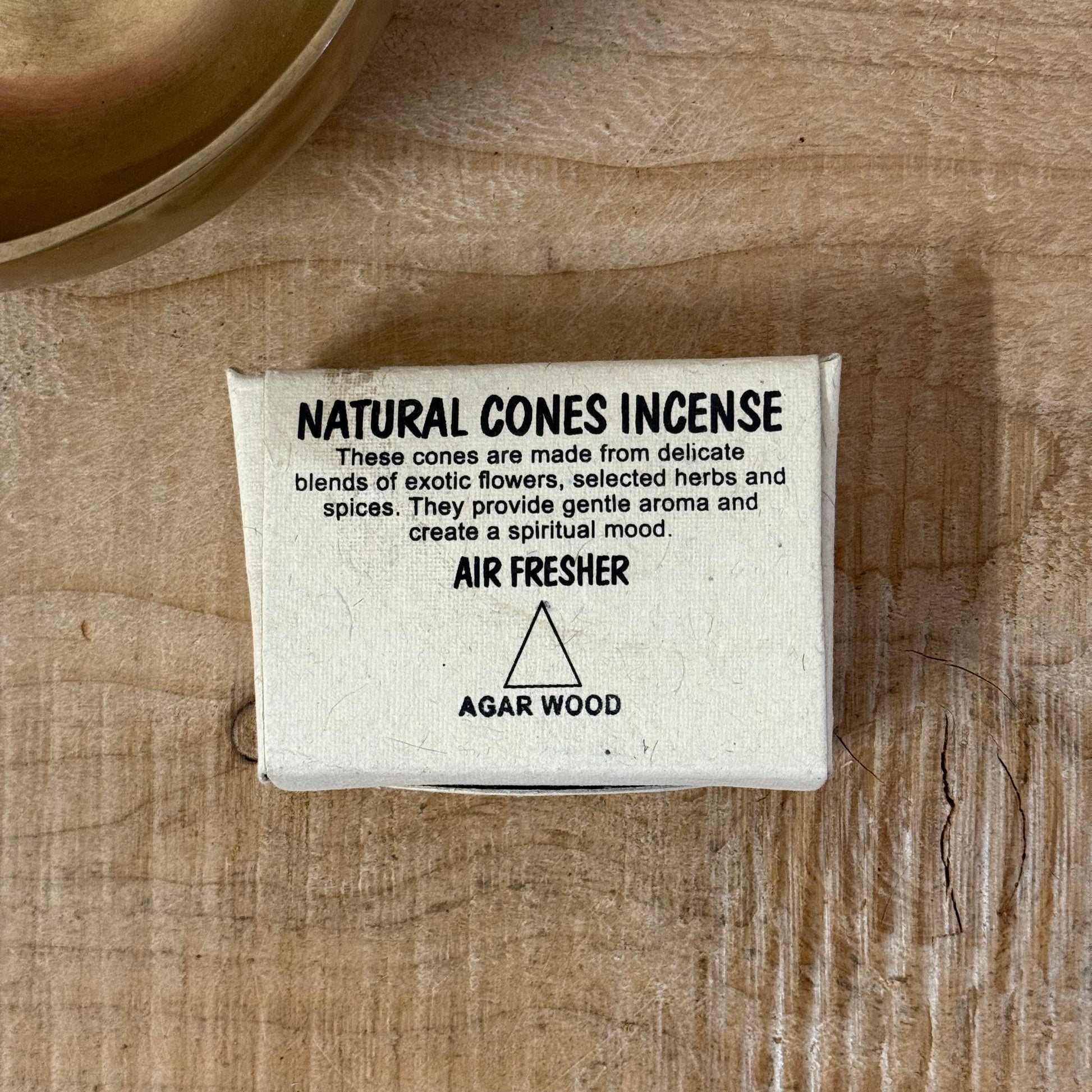 Agarwood Natural Cone Incense pack with 25 cones and holder.