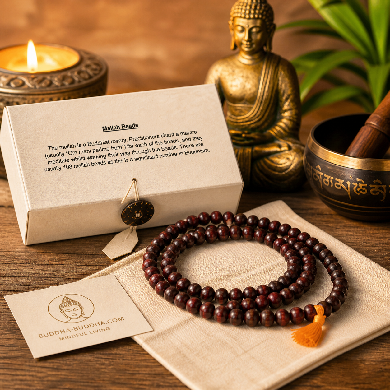Boxed Wooden Mallah Beads