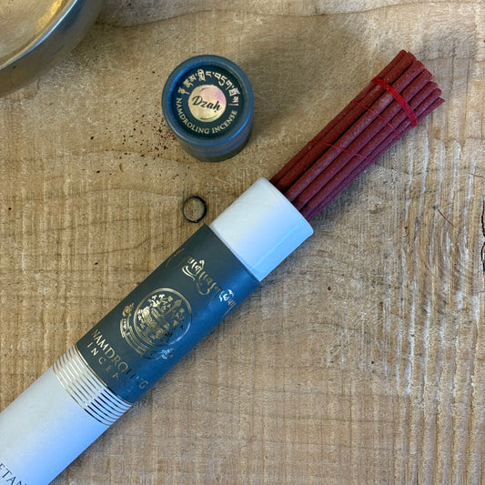 Namdroling incense, Tibetan herbal incense, Buddhist incense sticks, Himalayan incense, meditation incense, traditional Tibetan incense, hand-rolled incense, spiritual incense, calming incense