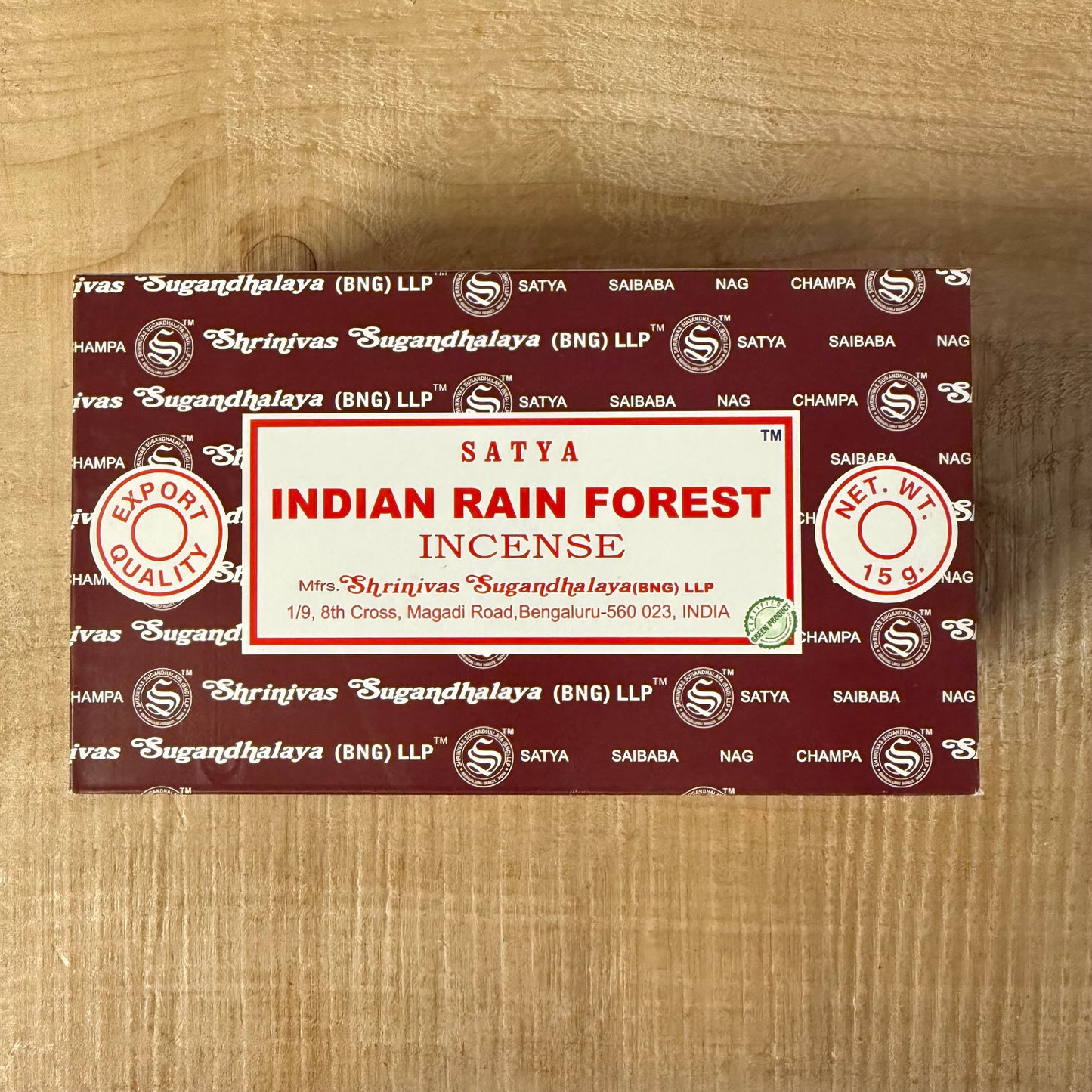 Satya Indian Rain Forest incense sticks for meditation and Buddhist ritual