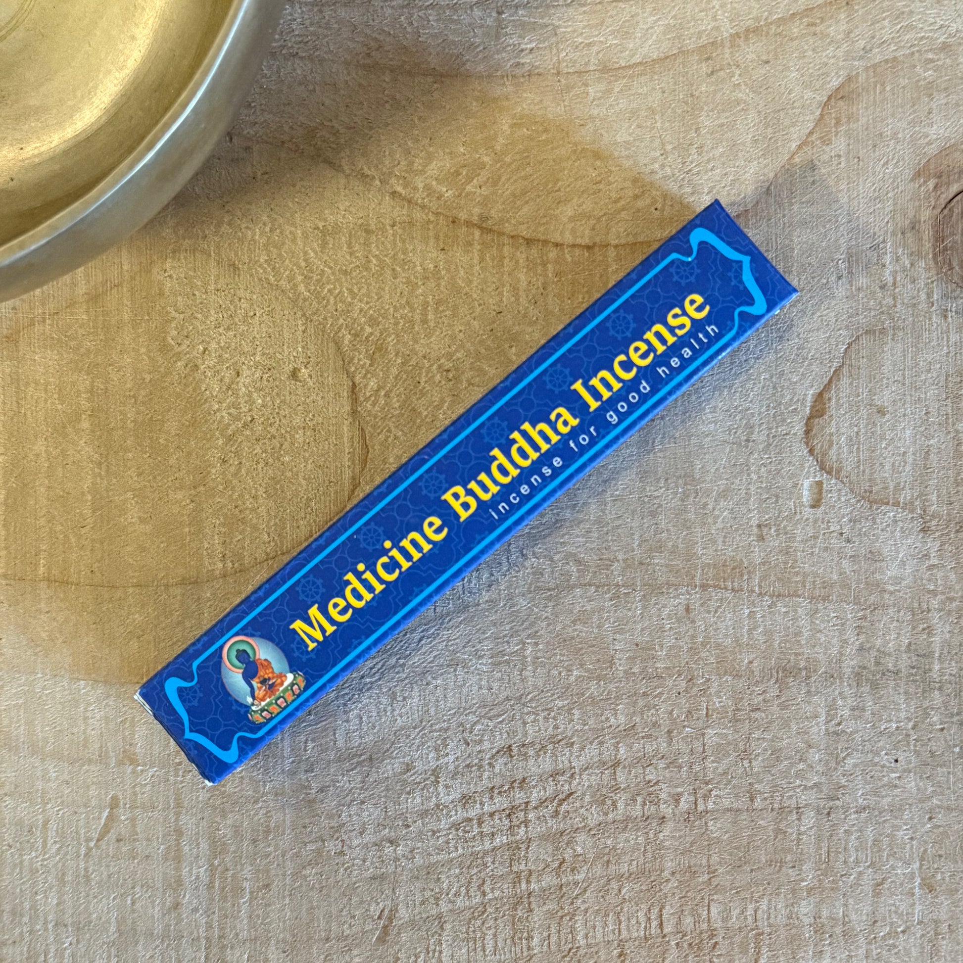 Himalayan Arts Medicine Buddha incense sticks in handcrafted Nepali packaging.