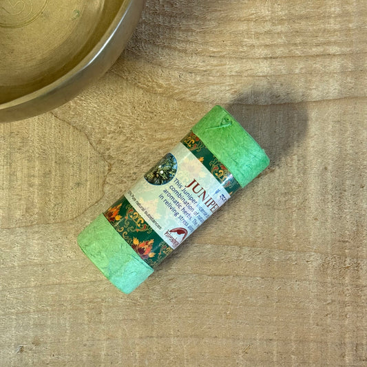 Beloved seeker of peace, this is the Highest Buddha Juniper Tibetan Incense, hand-rolled by Tibetan exiles in the sacred hills of Nepal. Rooted in the ancient Buddhist tradition, this incense is made solely from medicinal plants found in the Himalayan region