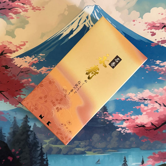 Eiju Meiko Cinnamon & Amber Japanese incense by Nippon Kodo. Warm, spicy notes with clean-burning sticks, ideal for meditation and daily use.