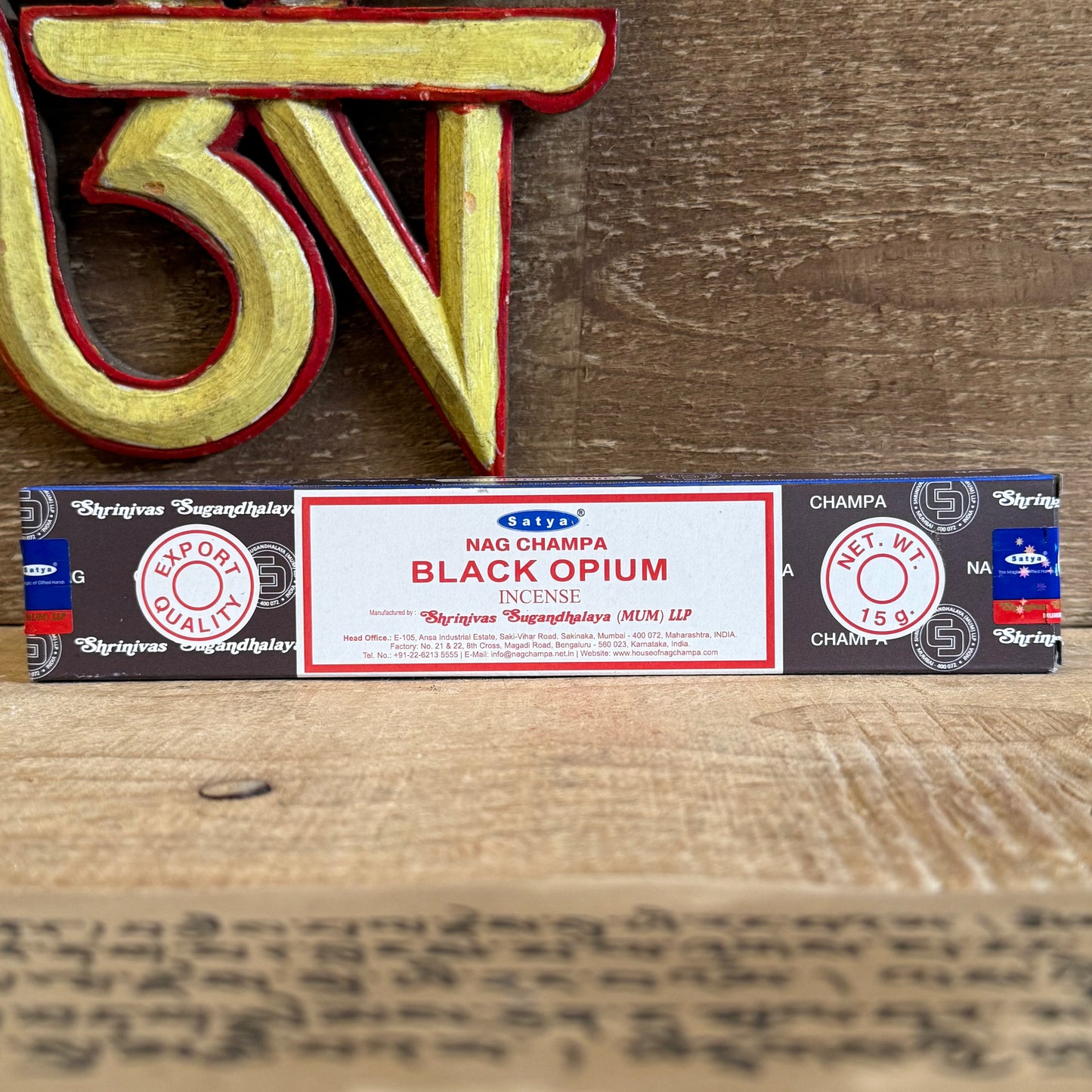 Satya Black Opium Incense is a rich and mysterious fragrance from the world-famous Nag Champa Collection, crafted by the Shrinivas Sugandhalaya family in India. Built upon a grounding base of sandalwood, this incense is infused with the deep, alluring notes of Black Opium—a scent that awakens the senses while calming the spirit.

Cherished in Buddhist temples and spiritual circles, Black Opium incense creates an atmosphere of focus and serenity, making it a perfect companion for meditation, ritual, or quiet