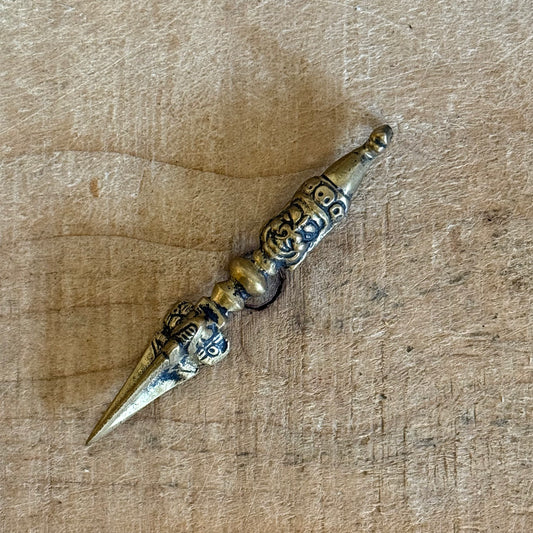 Fine metal Phurba Kila ritual dagger handcrafted in Nepal for Tibetan Buddhist altar use