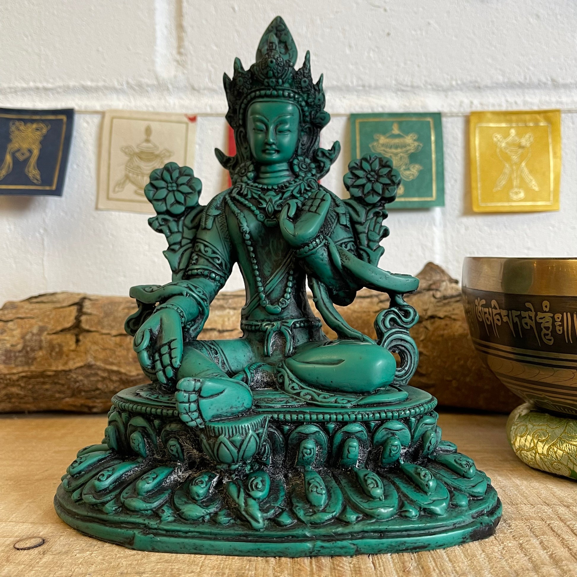 Green Tara Resin Statue 24cm