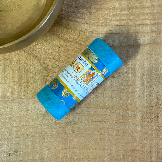 Druk Bhutanese Incense Long Life God – Health, Prosperity & Peace

Original Druk Bhutanese Incense Long Life God. 30 sticks, 10-min burn. Ancient recipe with healing herbs. Handmade, fair-trade from Nepal.