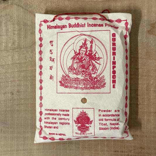 Guru Rinpoche Himalayan incense powder wrapped in handmade Lokta paper