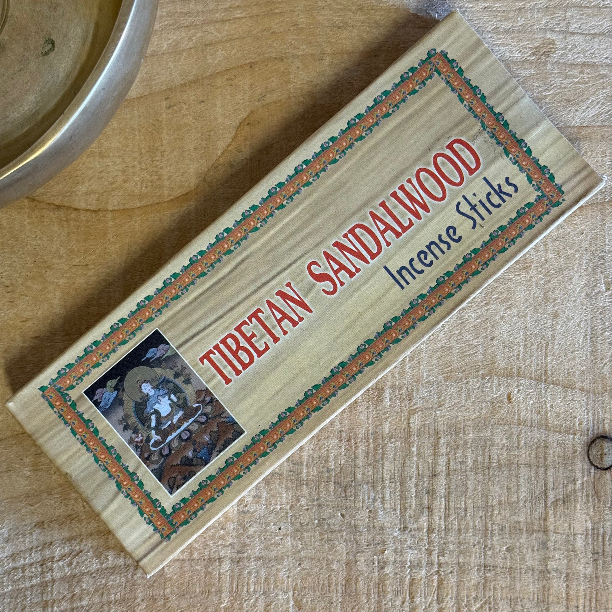 Our Tibetan Sandalwood Incense is handcrafted in the Himalayas using an ancient Tibetan formula of natural herbs, leaves, and rare high-altitude spices.

Sandalwood’s sweet, grounding aroma purifies the mind, deepens focus, and invites calm—perfect for daily meditation, prayer, or sacred ritual. Each stick is hand-rolled by Tibetan artisans, honouring a lineage of spiritual craftsmanship.

Approx.: 40 sticks
Origin: Nepal
100% natural ingredients