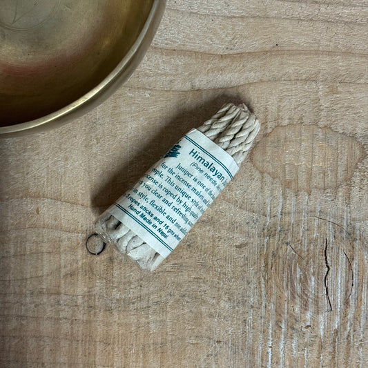 Handcrafted Juniper Rope Incense, authentic Nepalese Tibetan aroma.