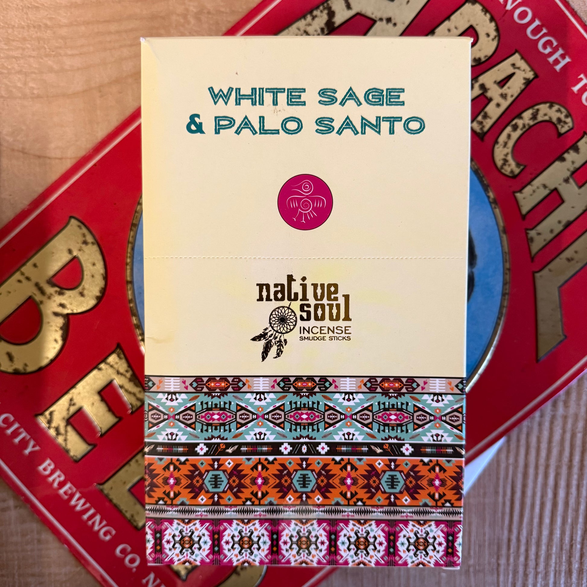 Native Soul White Sage and Palo Santo incense sticks in ritual sliding box